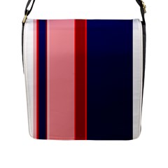 Pink and blue lines Flap Messenger Bag (L) 