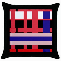 Red abstraction Throw Pillow Case (Black)