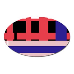 Red abstraction Oval Magnet