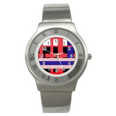 Red abstraction Stainless Steel Watch