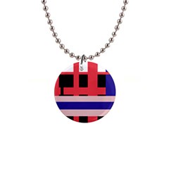 Red abstraction Button Necklaces