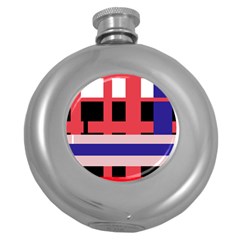 Red abstraction Round Hip Flask (5 oz)