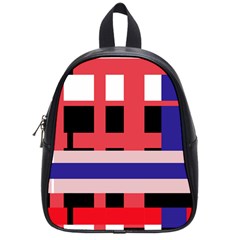 Red abstraction School Bags (Small) 