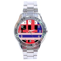 Red abstraction Stainless Steel Analogue Watch