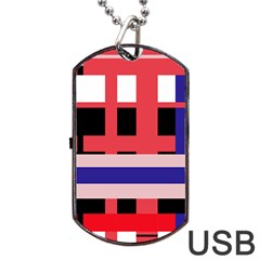 Red abstraction Dog Tag USB Flash (Two Sides) 