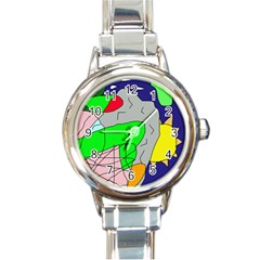 Crazy Abstraction Round Italian Charm Watch by Valentinaart