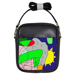 Crazy Abstraction Girls Sling Bags by Valentinaart