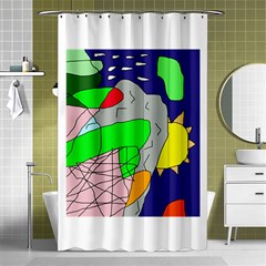 Crazy Abstraction Shower Curtain 48  X 72  (small)  by Valentinaart