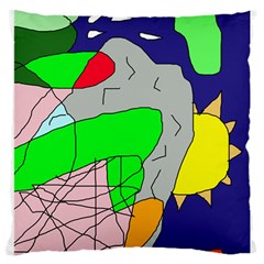 Crazy Abstraction Large Cushion Case (two Sides) by Valentinaart