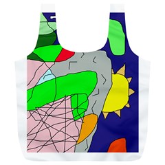 Crazy Abstraction Full Print Recycle Bags (l)  by Valentinaart