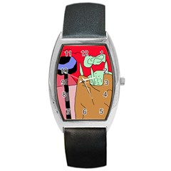 Imaginative Abstraction Barrel Style Metal Watch by Valentinaart