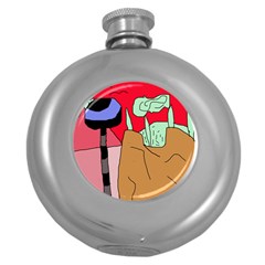 Imaginative Abstraction Round Hip Flask (5 Oz) by Valentinaart