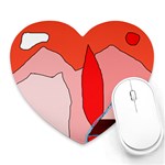 Red landscape Heart Mousepads Front