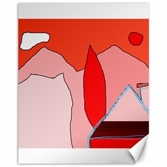 Red Landscape Canvas 11  X 14  