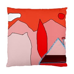 Red Landscape Standard Cushion Case (one Side) by Valentinaart