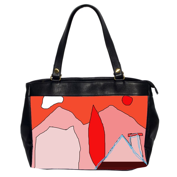 Red landscape Office Handbags (2 Sides) 