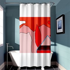 Red Landscape Shower Curtain 36  X 72  (stall)  by Valentinaart