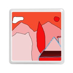 Red Landscape Memory Card Reader (square)  by Valentinaart