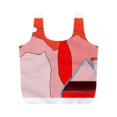 Red Landscape Full Print Recycle Bags (m)  by Valentinaart