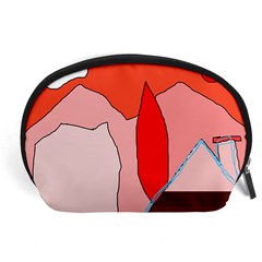 Red Landscape Accessory Pouches (large)  by Valentinaart