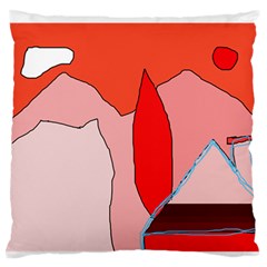 Red Landscape Standard Flano Cushion Case (two Sides) by Valentinaart