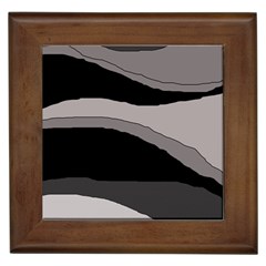 Black And Gray Design Framed Tiles by Valentinaart