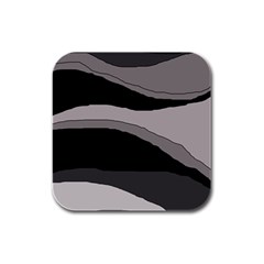 Black And Gray Design Rubber Square Coaster (4 Pack)  by Valentinaart