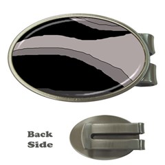 Black And Gray Design Money Clips (oval)  by Valentinaart