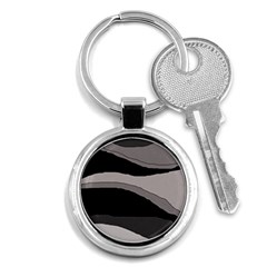 Black And Gray Design Key Chains (round)  by Valentinaart