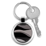 Black and gray design Key Chains (Round)  Front