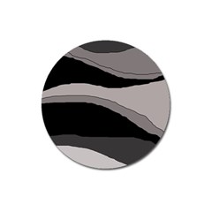 Black And Gray Design Magnet 3  (round) by Valentinaart