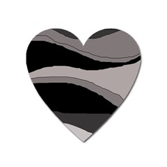 Black And Gray Design Heart Magnet by Valentinaart