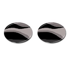 Black And Gray Design Cufflinks (oval) by Valentinaart