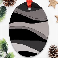 Black And Gray Design Oval Ornament (two Sides) by Valentinaart