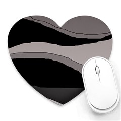 Black And Gray Design Heart Mousepads by Valentinaart