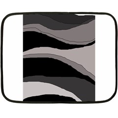 Black And Gray Design Double Sided Fleece Blanket (mini)  by Valentinaart