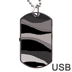 Black And Gray Design Dog Tag Usb Flash (one Side) by Valentinaart