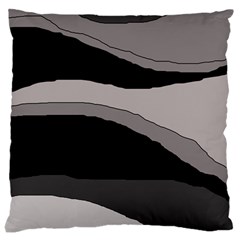 Black And Gray Design Large Cushion Case (two Sides) by Valentinaart