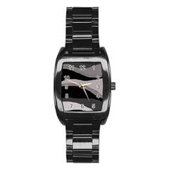 Black And Gray Design Stainless Steel Barrel Watch by Valentinaart