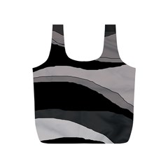 Black And Gray Design Full Print Recycle Bags (s)  by Valentinaart