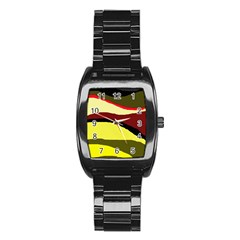 Decorative Abstract Design Stainless Steel Barrel Watch by Valentinaart