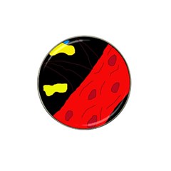 Red Abstraction Hat Clip Ball Marker (4 Pack) by Valentinaart