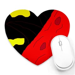 Red Abstraction Heart Mousepads by Valentinaart