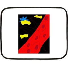 Red Abstraction Fleece Blanket (mini) by Valentinaart