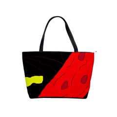 Red Abstraction Shoulder Handbags by Valentinaart