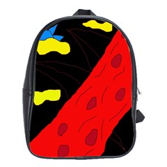 Red Abstraction School Bags(large)  by Valentinaart