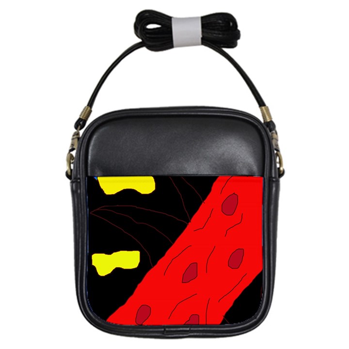 Red abstraction Girls Sling Bags