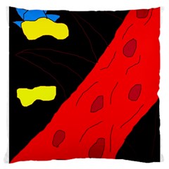 Red Abstraction Large Cushion Case (two Sides) by Valentinaart