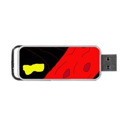 Red Abstraction Portable Usb Flash (one Side) by Valentinaart