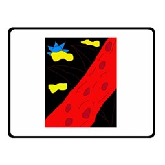 Red Abstraction Double Sided Fleece Blanket (small)  by Valentinaart